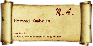 Morvai Ambrus névjegykártya